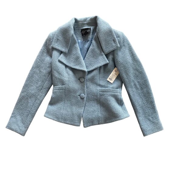 Etcetera Womens Blue Boucle Blazer Jacket Size 4 Polyester/Wool Blend MSRP $435 - Picture 1 of 6